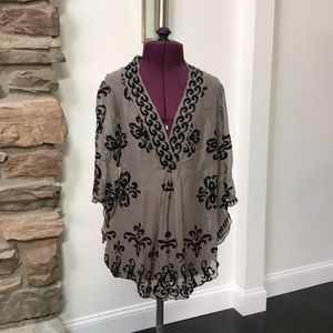 Hale Bob velvet cutout top